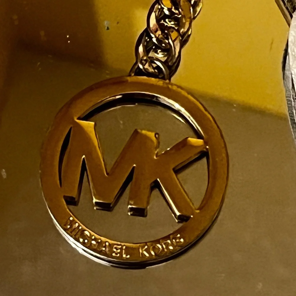 Michael Kors Gold and Tan Tassel Keychain